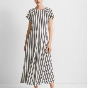 Cream and black striped Club Monaco Dress